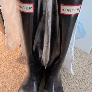 Tall Black Hunter Rain Boots